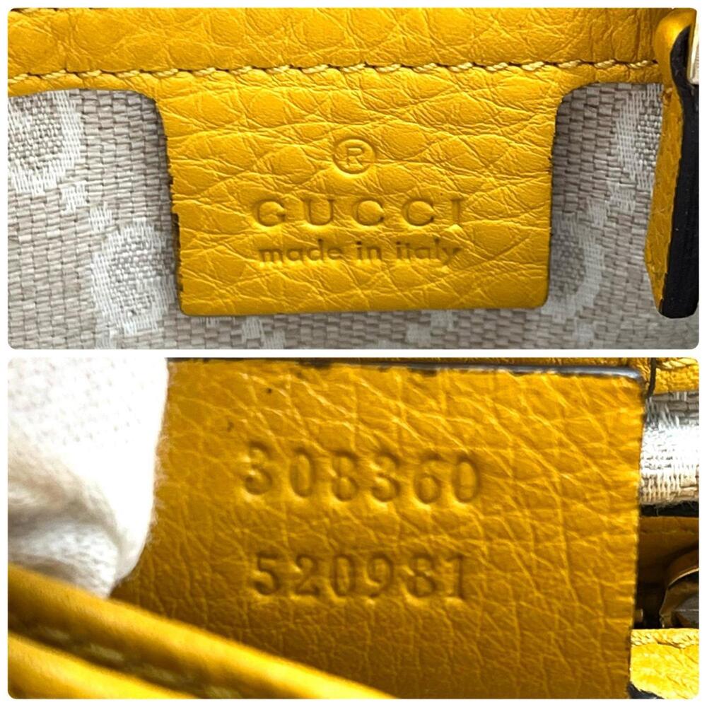 GUCCI Yellow Leather Bamboo Bag - Picture 8 of 10